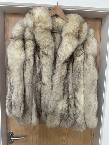 Silver fox fur coat - fox,