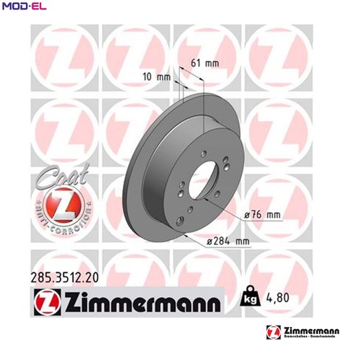 Brake disc 285 - brake, for