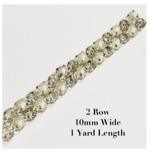 1 Yard Diamond and Pearl Ribbon Wedding Cake Trim Sewing Embellishments Decor UK