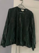 The Danish Wardrobe Company Dark Green & Black Blouson / Top - Size XL (16 - 18)