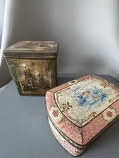 Vintage Parkinson’s Doncaster (Estd. 1817) Biscuit Tin & Euro/Belgian Tea Caddy