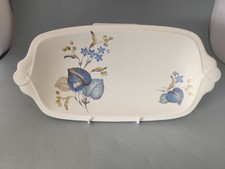 Sylvac Ware Vintage Pottery 3208 Serving Food Tray With Blue Floral Pattern