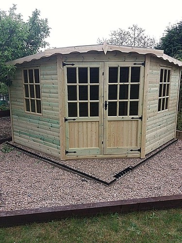 Corner summerhouse shed - summerhouse,