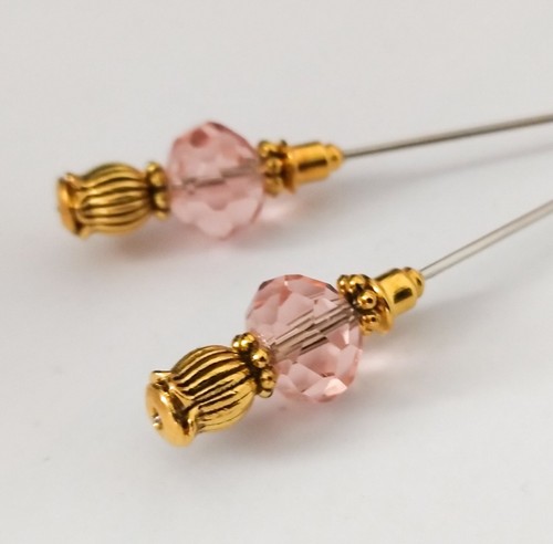 Vtg pink antique gold tone - gold,