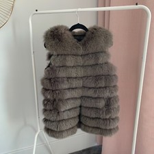 Sleeveless Real Raccoon Fur Coat / Size M / Very Good Condition 