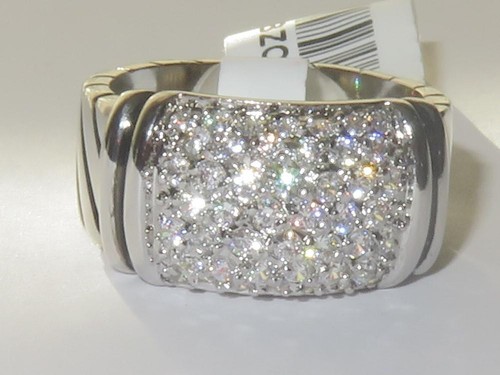 Ladies 9mm band ring silver - , cz