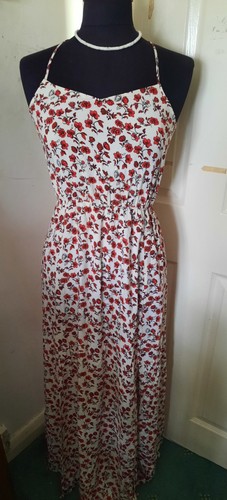 Ivory red floral viscose - red,