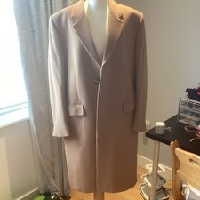  Pierre Cardin Cashmere & wool Overcoat Camel Tan Long Coat Size 44”-46”