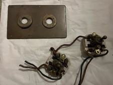 Vintage Brass Light Switch Double Plate Antique