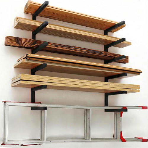 Lumber storage rack wall - lumber,