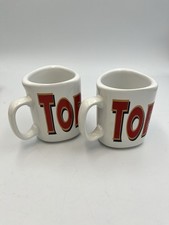 Toblerone Novelty White Triangle Ceramic Vintage Mug, 3”x 4”. X 2 Mugs