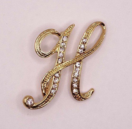 Diamante gold initial - gold, h