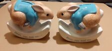 TWO PETER RABBIT BORDER FINE ARTS ROCKING MONEY BOXES BEATRIX POTTER EXLNT COND