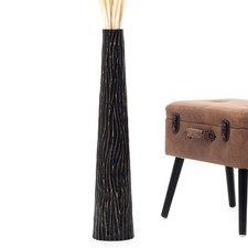 Leewadee Large Black Wood Floor Vase - Tall Decorative Home Decor Vase