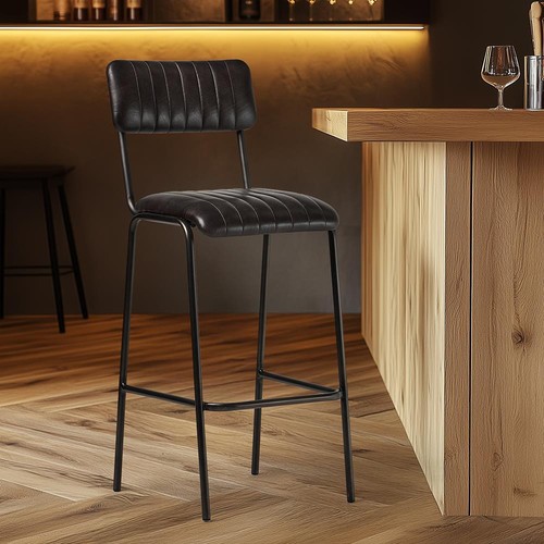 Diner grey buffalo leather - leather, bar