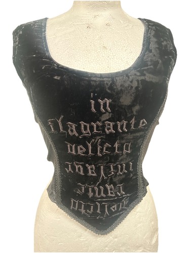 Raven vintage velvet corset - velvet, by
