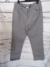 LADIES DAMART GREY STRAIGHT LEG COTTON TROUSERS SIZE 18