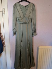 Boohoo Sage Green Satin Feel