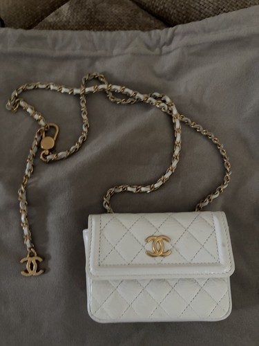 Chanel white quilted mini - white,
