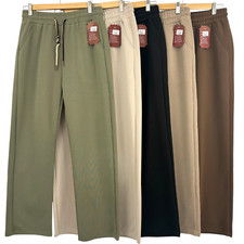 Ladies Soft Luxurious Wide Leg Womens Joggers Trousers Jogging Pants Lounge Wear