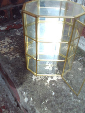 Freestanding  Glass and Brass Display Cabinet 23 cm x 17 cm x 12 cm gc