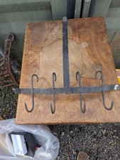 Vintage Country cottage Black rustic Kitchen utensil pan hook rail rack holder 