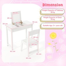 Kids Vanity Set with Flip Top