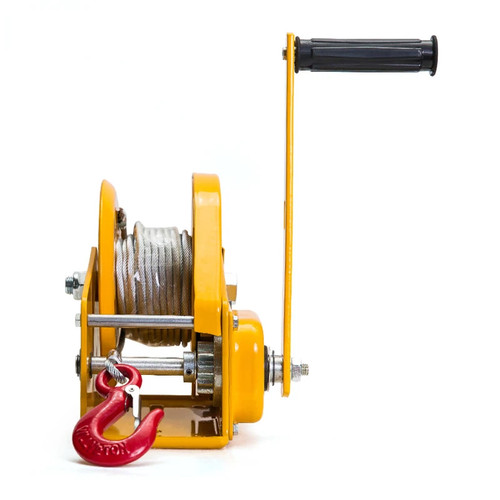 Hand cranked winch with - hand-cranked,