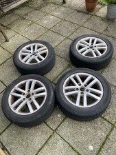 VW GOLF MK6 TOURAN SET OF "16 5 STUD ALLOY WHEELS & PART WORN TYRES 205/55/R16
