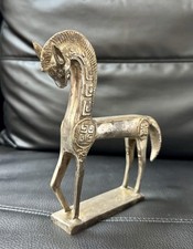 Sculpture of Trojan Etruscan Greek Horse with a symbol labyrinth (meander)