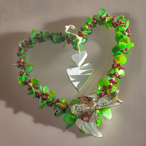 Large christmas heart - heart, wreath