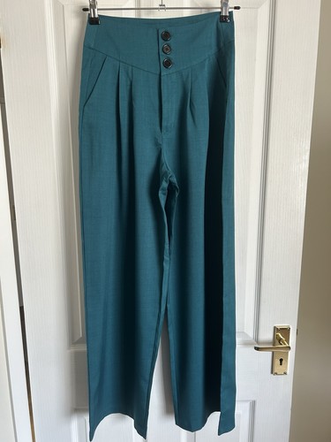 Teal blue high waisted - waisted, wide
