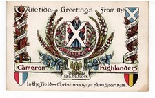 Cameron Highlanders  Christmas Card 1917  'In the Field'