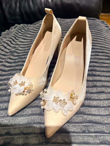 Shoesn ivory champagne - champagne, bridal