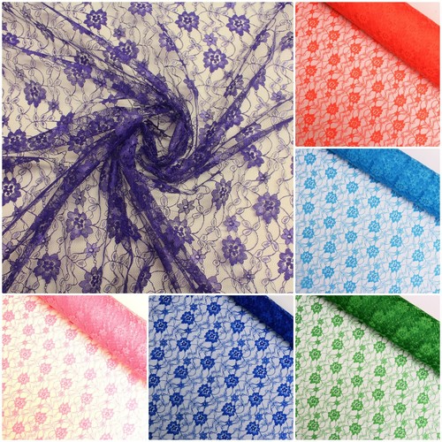 Simple floral lace fabric - floral,