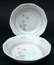 TWO Queens Rosina China Francine Pattern Cereal or Dessert Bowls 16cm - in VGC