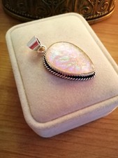 Australian Opal Gemstone Pendant Stamped 925