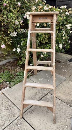 Vintage wooden step ladder - vintage,