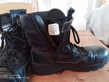 Combat S.W.A.T Laced Black Leather& Waterproof Textile Size 6 UK With Inner Zips