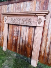 Large Antique Victorian Pine Fire Surround Very Decorative and elegant 