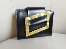 KASSANDRE Paris designer black and gold LEATHER purse/wallet