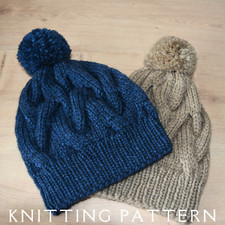 The Rambler Bobble Hat Cable Knitting Pattern Printed Pattern To Knit Yourself