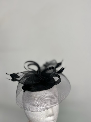 Fascinator hat black wedding - hat, black,