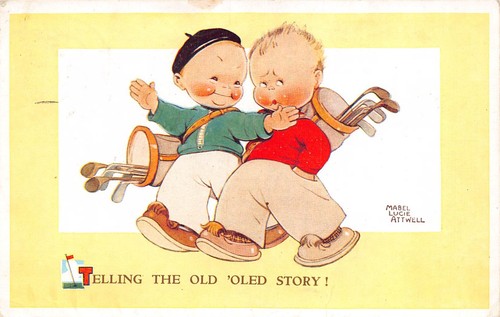 Postcard children golf theme - postcard,