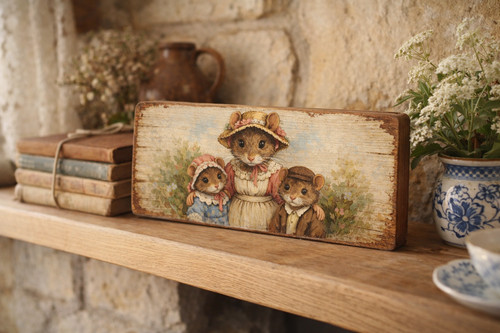 Mouse art sign vintage style - mouse,