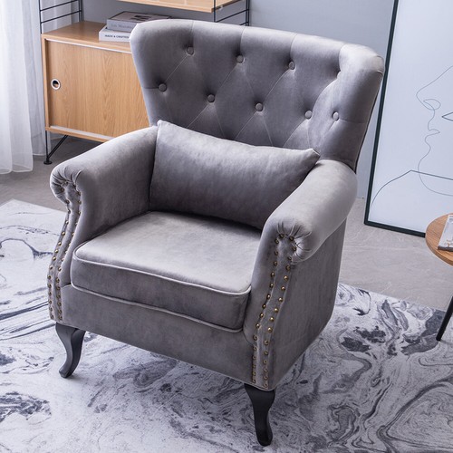 Upholstered velvet armchair - velvet,