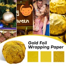 200 Sheets Gold Chocolate Foil Wrappers Caramels Sweets Candy Bar Wrappers DIY