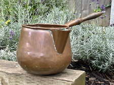 Antique Vintage Copper Smelting Pot Melting Pan Spout Metalworker Engineer Tool