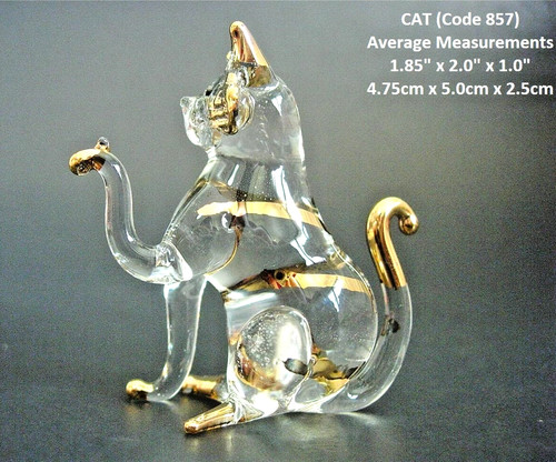Stripy blown glass - glass, cat