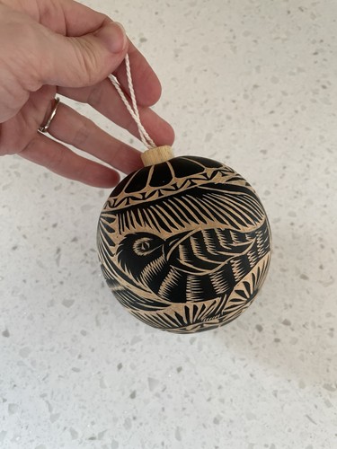 Hand carved gourd ornament - , hand-carved